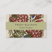 Carnation Blume Tile Antique Rustikale Kunst Visitenkarte (Vorderseite)
