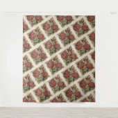 Carnation Blume Tile Antique Rustikale Kunst Wandteppich (Vorderseite)