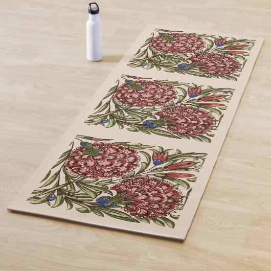 Carnation Blume Tile Antique Rustikale Kunst Yogamatte (Beispiel)