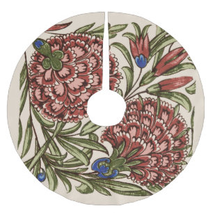 Carnation Blume Tile Antiquitäten Kunst Polyester Weihnachtsbaumdecke