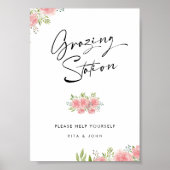 Carnation Boho Grazing Station Table Wedding Sign Poster (Vorne)
