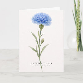 Carnation Botanical Art Symbol of Love & Good Luck Karte