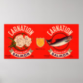 Carnation Brand Lachs Label- Seattle, WA Poster (Vorne)