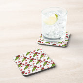 "Carnation Bud Tiled Pattern" Blumenmuster Unterse Getränkeuntersetzer (Rechte Seite)
