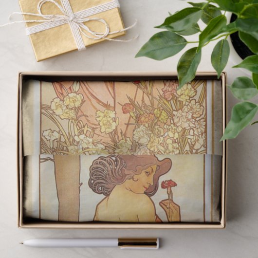 Carnation by Alphonse Mucha Seidenpapier (Geschenk)