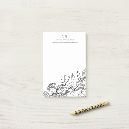 Carnation Floral Botanische Blume Kunst Post-it Klebezettel (Auf Schreibtisch)