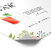 Carnation Floral Script Mimosa Bar Wedding Sign Poster (Ecke)