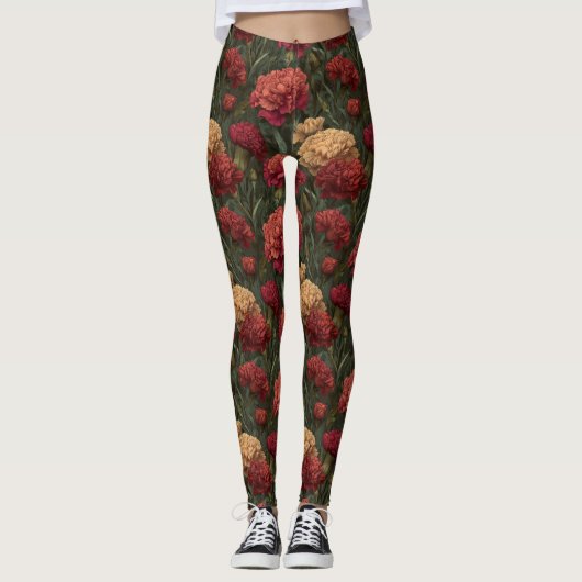 Carnation Flower Gym Wear Carnation Themed  Leggings (Vorderseite)