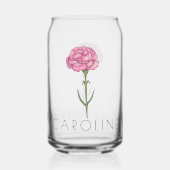 Carnation January Birth Blume Individuelle Name Dosenglas (Rückseite)