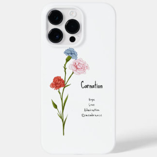 Carnation January Birth Blume Wasserfarbe Kunst Case-Mate iPhone 14 Pro Max Hülle