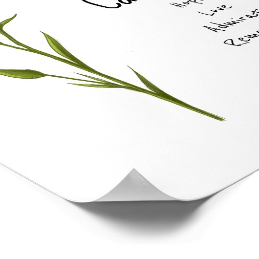 Carnation January Birth Blume Wasserfarbe Kunst Poster (Ecke)