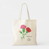 Carnation January Birth Month Blume Bag Tragetasche (Rückseite)
