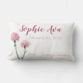 Carnation January Birth Month Blume Lendenkissen (Vorderseite)