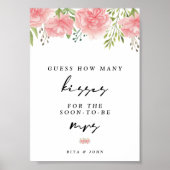 Carnation Kisses für Mrs. Brautparty Game Sign Poster (Vorne)