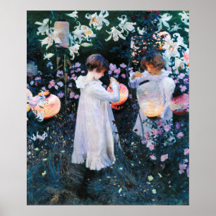 Carnation, Lily, Lily, Rose, Sargent Poster
