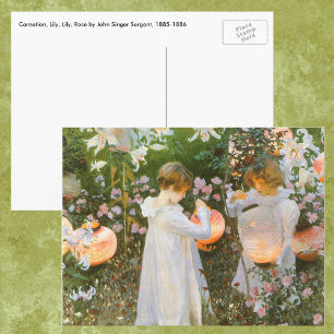 Carnation, Lily, Lily, Rose von John Singer Sargen Postkarte