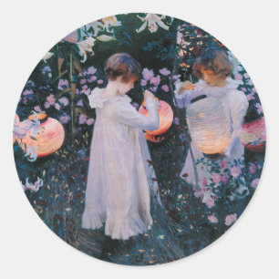 Carnation Lily Lily Rose von John Singer Sargent Runder Aufkleber