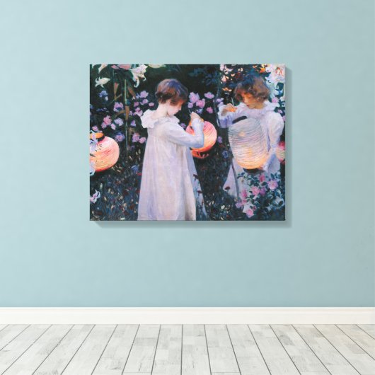 Carnation Lily Rose John Singer Sargent Art Leinwanddruck (Insitu (Holzboden))