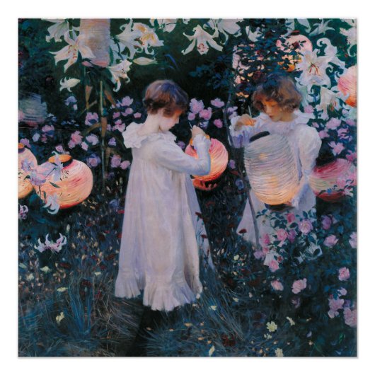 Carnation Lily Rose John Singer Sargent Art Poster (Vorderseite)