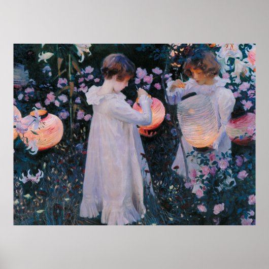 Carnation Lily Rose John Singer Sargent Art Poster (Vorne)