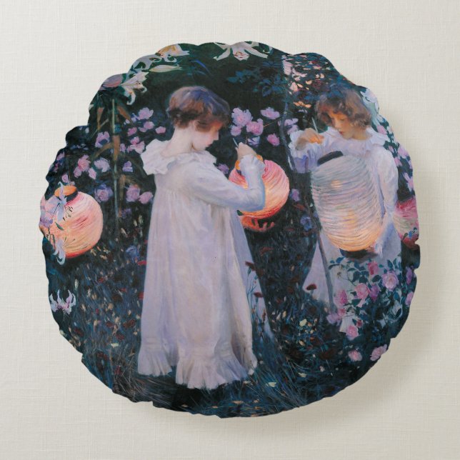 Carnation Lily Rose John Singer Sargent Art Rundes Kissen (Vorderseite)