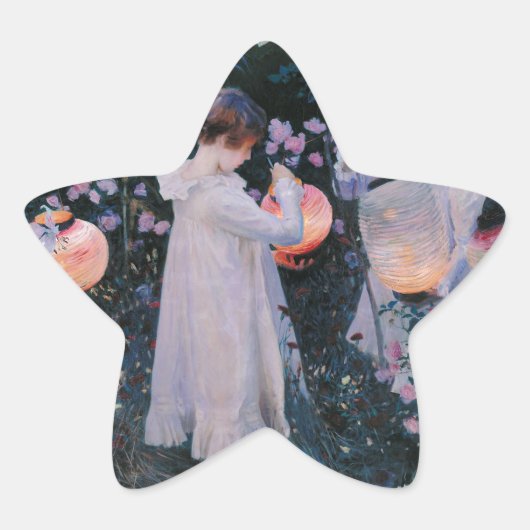 Carnation Lily Rose John Singer Sargent Art Stern-Aufkleber (Vorderseite)