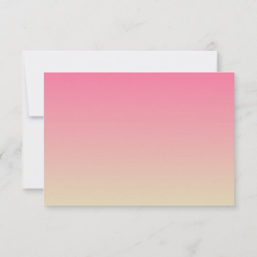 Carnation Pink Gradient Sunset Wedding RSVP Card (Rückseite)