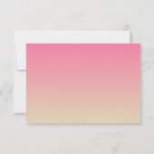 Carnation Pink Gradient Sunset Wedding RSVP Card Karte (Rückseite)