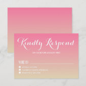 Carnation Pink Gradient Sunset Wedding RSVP Card Karte (Vorne/Hinten)