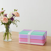 Carnation Pink, Mauve and Robin Egg Blue Stripes Geschenkpapier