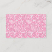 Carnation Pink Paisley; Vintager Chalkboard-Look Visitenkarte (Rückseite)