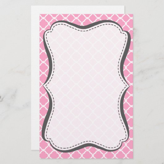 Carnation Pink Quarto Briefpapier (Vorne/Hinten)