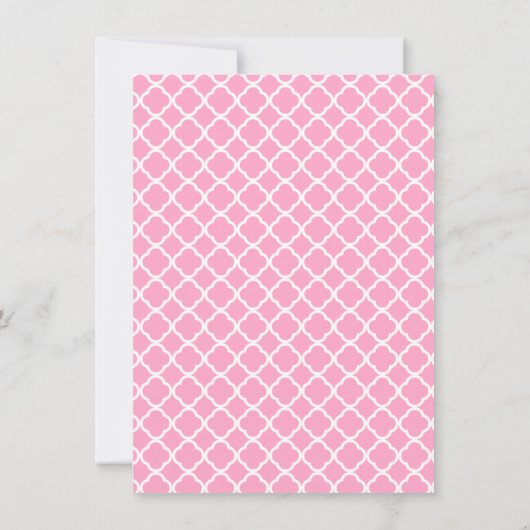 Carnation Pink Quarto Einladung (Rückseite)