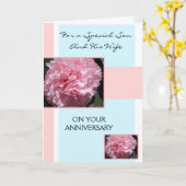 Carnation Son und Ehefrau Personalisierter Jahrest Karte (Gelbe Blume)