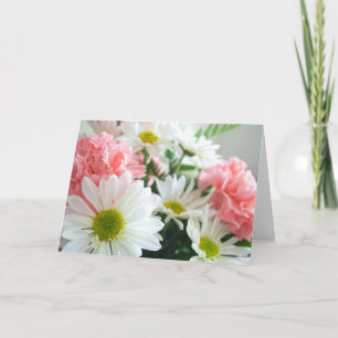 Carnation und Daisy Bouquet Karte