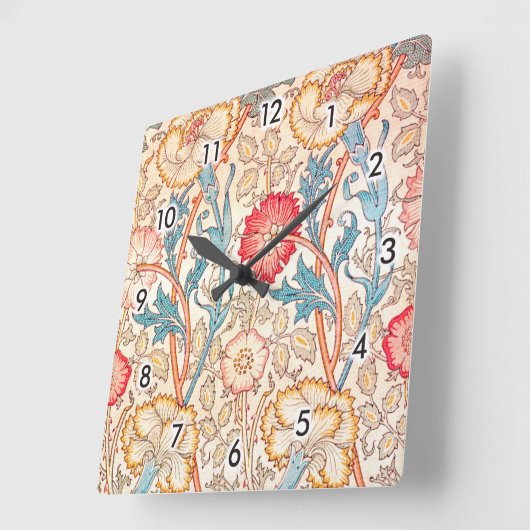 Carnation, William Morris Quadratische Wanduhr (Winkel)