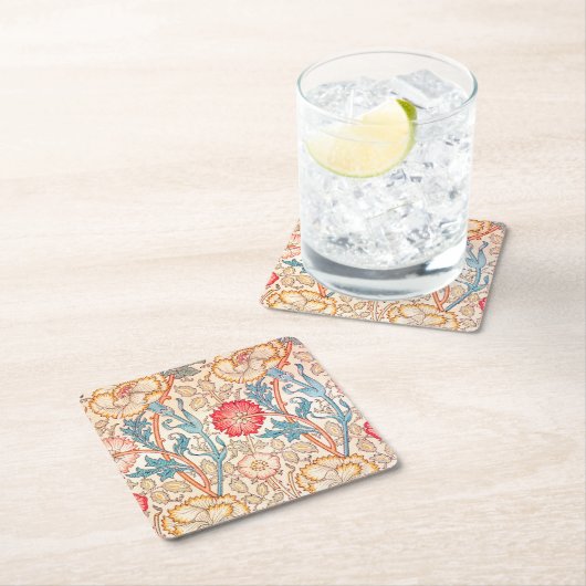 Carnation, William Morris Rechteckiger Pappuntersetzer (Vor Ort)