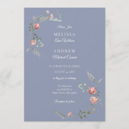 Carnations and Blue Wedding Invitation Suite Einladung