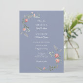 Carnations and Blue Wedding Invitation Suite Einladung (Stehend Vorderseite)