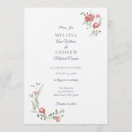 Carnations and Blue Wedding Invitation Suite Einladung