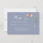 Carnations and Blue Wedding RSVP card (Vorderseite)
