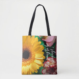 Carnations and yellow gerbera tasche