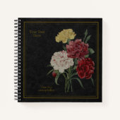 Carnations Black Notebook Notizblock (Vorderseite)