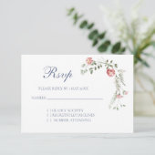 Carnations Wedding RSVP card Karte (Stehend Vorderseite)