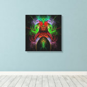 Carnaval Abstrakt Art Quad Canvas Print Leinwanddruck (Insitu (Holzboden))