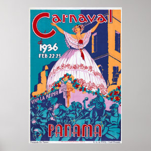 Carnaval de 1936, 22.-25. Februar, Panama Poster