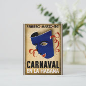 Carnaval Havana Vintag Kuba Reisewerbung Postkarte (Stehend Vorderseite)