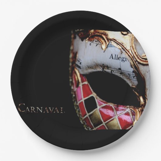 Carnaval - Italien - Maske Pappteller (Vorderseite)