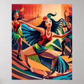 Carnaval Painting: Tanzfeier in Rio Streets Poster (Vorne)