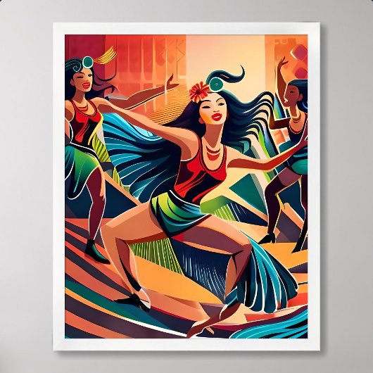 Carnaval Painting: Tanzfeier in Rio Streets Poster
